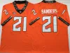 Hommes 1986-1988 Rétro NCAA Oklahoma State '' Cowboys '' 21 Barry Sanders College Football Maillots Pas Cher Sanders College Football Chemises Orange