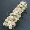 Dekorativa blommor kransar 50100 cm diy bröllop blommor väggarrangemang levererar silke pioner rose artificiell rad dekor järn båge bakgrund 230825