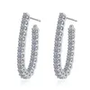 Charm Smyoue Certified 2.3mm All Hoop Earrings for Women Luxury Sparkling Lab Diamond Original S925 Sterling Silver Jewelry 230825
