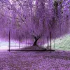 Decorative Flowers Wreaths Purple Wisteria Artificial 12Pcs Hanging Garland Wedding Fake Flower String Silk Home Garden Decoration 230825