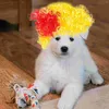 Kıvırcık Saç Evcil Hayvan Dekorasyonları için Köpek Giyim Kaputu PO PROP PARTİ Naylon Fiber Başlık Headdress