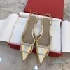 Brand New Designer Dress Shoes High Heels, Riveted Pointed High Heels, Women's Summer Baotou, Thin Roots, French Sexy Fashion, Metal Buttons, Women's Sandals Free