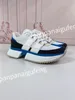 Nouveau Designer de luxe sneaker formateur chaussures de course en cuir de veau blanc bleu lettre superpositions plate-forme baskets basses hommes femme chaussures taille 35-45 fd230501