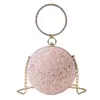 Kvällspåsar Kvinnor Evening Day Clutch Colorful Crystal Diamonds Round Ball Bag Luxury Lady Handbag Wedding Purse Chain Shoulder Bag 230825