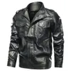 Herrläder faux läder mäns klassisk motocykeljacka vinterfleece tjock män läderjacka Motor Autumn blixtlåsjacka Male Biker Coat Size 5xl 230825