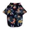 Abbigliamento per cani Camicia estiva stampata Abbigliamento stile hawaiano Abbigliamento corto Maniche sottili Costume Simpatico animale domestico con motivo ad ananas