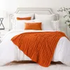 소파 침대 의자 chenille 케이블 니트 담요에 대한 담요 던지기 부드러운 따뜻한 장식 청록색 크기 : 130x170cm