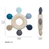 Teethers Toys TYRYHU 1PC Silicone Teether Baby Rudder Shape Wooden Ring Kid Gift BPA Free Children Goods Teething Toy 230825