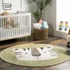 Tapis Tapis de jeu de pépinière en peluche verte pour enfants tapis de bébé doux tapis de pied de fourrure Lion tapis moelleux salon tapis de chambre rond 230825