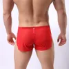 Caleçon ultra-mince gaze translucide solide confortable boxer shorts troncs hommes sous-vêtements