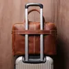 Laptop Bags LEATHFOCUS Men's Genuine Leather Briefcases Man Vintage Messenger Bag 156 Inches Handbag Business Office A4 Document 230823