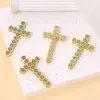 Charms Juya Handmade 18K Real Gold Plated Opal Shell Christian Cross Charms For DIY Religious Christmas Gift Jewelry Making Supplies 230826