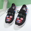 Sommar och vår Vulkaniserade stickade sneakers klänning 2024 Ny tryckt platt casual plattform kvinnors skor Mujer T230826 508