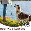 Hundehalsbänder, 15 Stück, individuelle Etiketten, professionelle ID-Tag-Schalldämpfer, Silikon-Dogtag, nützlicher Stummschaltungskreis für Haustierkatze (schwarz)