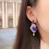 Knoop Luxe Lab Sapphire Diamond Dangle Earring 925 sterling zilveren Bruiloft Oorbellen voor Vrouwen Bruidsbelofte Sieraden Cadeau