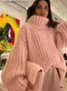 Kadın Sweaters 206 Kabarık Kaplumbağa Boyun Kadınların Süveteri Top Örme Sıcak Sıcak Moda Kazak Kadın Yumuşak Uzun Kollu Fırçalı Sokak Giyim T230826