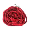 Kvällspåsar Silk Flower Clutch Purse and Handbags Elegant Women Mini Round Bag Wedding Party Plånböcker Röd Svart Vit B359 230826