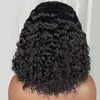 Frete grátis para novos itens de moda em estoque Uma curta Wig Wig Deep Wave Human Hair Wigs Water Frontal Kinky Curly Lace Front Transparent