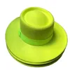 Sombreros de ala ancha Cubo Fedora Verde fluorescente Gorra plana ajustable Sombrero unisex Limón Amarillo Fieltro Actividad Venta al por mayor Naranja 230825