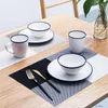 Tafelloper Set van 4 stuks Placemat Eetmat Hittebestendig PVC Plaatsing Wasbaar Bureaublad Decoratieve Placemats 45x30CM Rechthoek