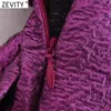Jupes Zevity Femmes High Street Bow Décoration Texture Purple Shorts Lady Zipper Fly Chic Pantalone Cortos QUN938 230825