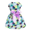 Hundkläder Summer Small Floral Princess Dress Puppy Dresses For Dogs kjol bröllop Multicolor ärmlösa kjolar 230825