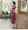 Ethnic Clothing Retro Short-sleeved Printed Cheongsam Improved Daily Long Stage Catwalk Performance Banquet Etiquette Qipao Women