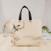 Shopping Bags Non-woven Bag Eco Large Capacity Portable Storage Pouch Flower Bird Print Handbag Reusable Foldable Shoulder