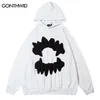 Men's Hoodies Sweatshirts Vintage Teeth Hoodie Streetwear Hip Hop Retro Embroidery Patch Washed Hooded Sweatshirt Y2K Men Women Fashion Loose Hoodies 230825