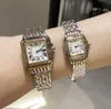 2023 nuovo classico elegante orologio di design da donna da uomo Panthere moda movimento al quarzo orologi serbatoio quadrato donne oro argento orologi Montre de Luxe affari C318
