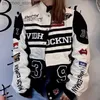 Ins trendy brand personality jacket heavy industry embroidery jacket couple outfit hip-hop motorcycle baseball uniform 2023 Q230826