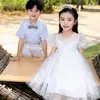 衣料品セット国際子供の日の合唱パフォーマンス服の女の子のダンスポンチョドレスボーイズ「生徒」卒業