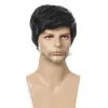 Synthetic Wigs Short Wigs for Men Synthetic Hair Black Wig with Bang Halloween Costume for Man Wig Cosplay Carnival Party x0826