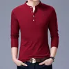 Mens Polos Venda Moda Marca Roupas Polo Camisa Manga Longa Slim Fit Meninos Mandarim Colla Casual 230825