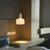 Lampes suspendues japonaises Ins minimalistes en céramique de cuivre pour salon/salle à manger décoration LED E14 Restaurant El Bar porche cuisine