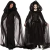 Costume à thème Horreur Mariée Costume Effrayant Fantôme Sorcière Médiévale Cape Uniforme Spectacle De Fête Robe Noire Costume De Carnaval pour Robe De Fête D'Halloween 230825