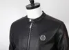 플레인 베어 겨울 가을 남자 코트 코트 재킷 슬림 한 가짜 가죽 오토바이 PU FAUR Jackets 긴 슬리브 겉옷 코트 841607