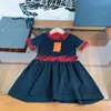 abito da ragazza firmato moda top in maglia vestiti per bambini Abito per bambini Taglia 100-160 CM Design di giunture Gonna per bambini Aug24