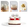 Festive Supplies Balloon Round Cupcake Toppers DIY Pearl Cake For Birthday Wedding Anniversary Party Silver 12pcs