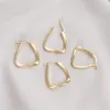 Huggie Color Retention 14K True Gold Filled Copper Triangle Twist Geometry Hoop Earrings DIY Jewelry Making Accessories Findings