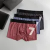 With Box 3pcs Mens Underwear Underpants Boxer Organic Modal Shorts Sexy Gay Male Boxers Breathable New printing Man Underwear Size L-3XXL