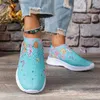 Femmes imprimer des baskets de mode robe respirante rimocy brillant chaussettes cristales sportives femme slip sur les chaussures décontractées de fond doux