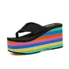 Slipper Hoge Hakken Flip Flop Wedge Zomer 10CM Platform Flop s Zwarte Slippers 2023 230825