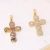 Charms Juya Handmade 18K Real Gold Plated Opal Shell Christian Cross Charms For DIY Religious Christmas Gift Jewelry Making Supplies 230826