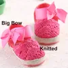 Eerste Walkers Wonbo Baby Girl Born Shoes Lente zomer Sweet erg Light Mary Jane Big Bow Knitted Dance Ballerina Dress Pram Crib Shoe 230825