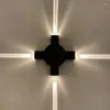 벽 램프 노르딕 단순한 LED 조명 4W/12W 코브 방수 12W 고전력 야외 장식 알루미늄 sconces