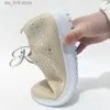 Sneakers Crystal Women Breattable Knit Dress Shining Summer Non-Slip Flats Woman Plus Size 43 Bekväma mjuka botten Sportskor T230826 480