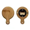 Creative Bamboo Träflasköppnare med handtag Coaster Kylmagnet Decoration Beer Bottle Openers FY5123 AU26