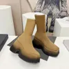 Balencigaa Wollstiefel Best-Qualität Mode Balenicass Womens Wobend Elastic Designer Langes Leder High Heels Luxury Show Party Hochzeitskleider Rock Schuhe Größe 35-40