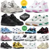 Avec la boîte 4 Chaussures de basket-ball Hommes Femmes Jumpman 4s Black Cat Pine Green University Rose Moments congelés Blanc Ciment Rouge Thunder Hommes Baskets Baskets en plein air